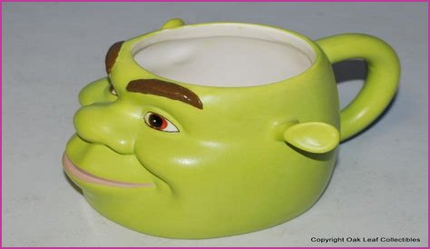 Rare Shrek Coffee Mug 2004 Dreamworks Galerie Large 3D Face Pencil Cup Large for Sale